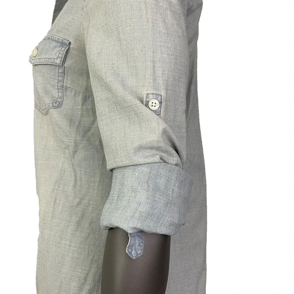 J. Crew Shirt Dress Women’s S Light Blue Cotton Denim Button Up - Picture 4 of 9
